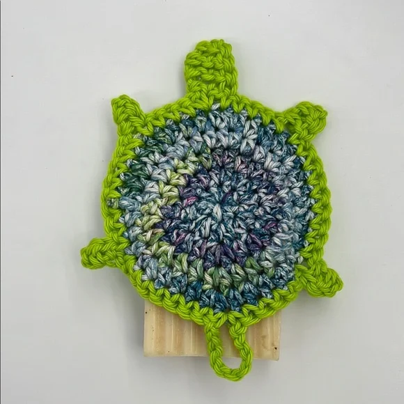 Handmade Crochet Turtle Soap Saver - Picture 4 of 5